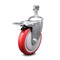 Service Caster 5 Inch Red Polyurethane Wheel Swivel 1/2 Inch Stem Caster with Total Lock Brake SCC-TSTTL20S514-PPUB-RED-121315 - alternate 1